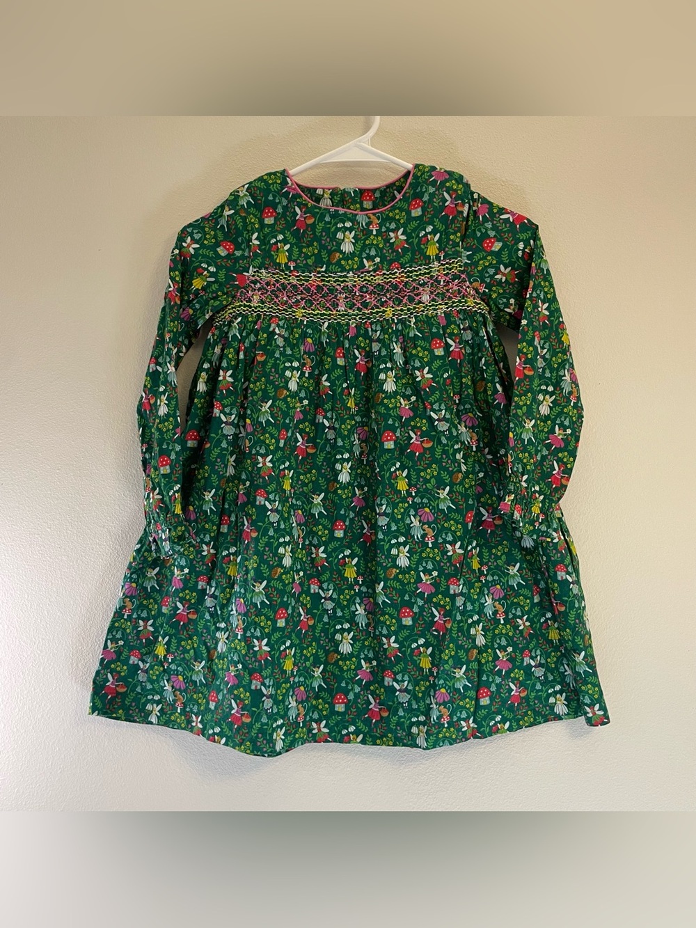 Mini Boden Floral Dress size 7-8Y Smocked Cottagecore Whimsical Fairy Cotton